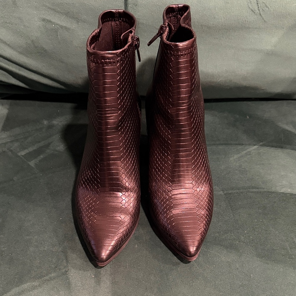 Aldo Black Croc Ankle Boots